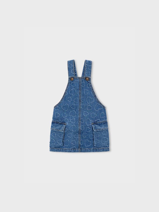 Saia Jardineira de Ganga com Padrão