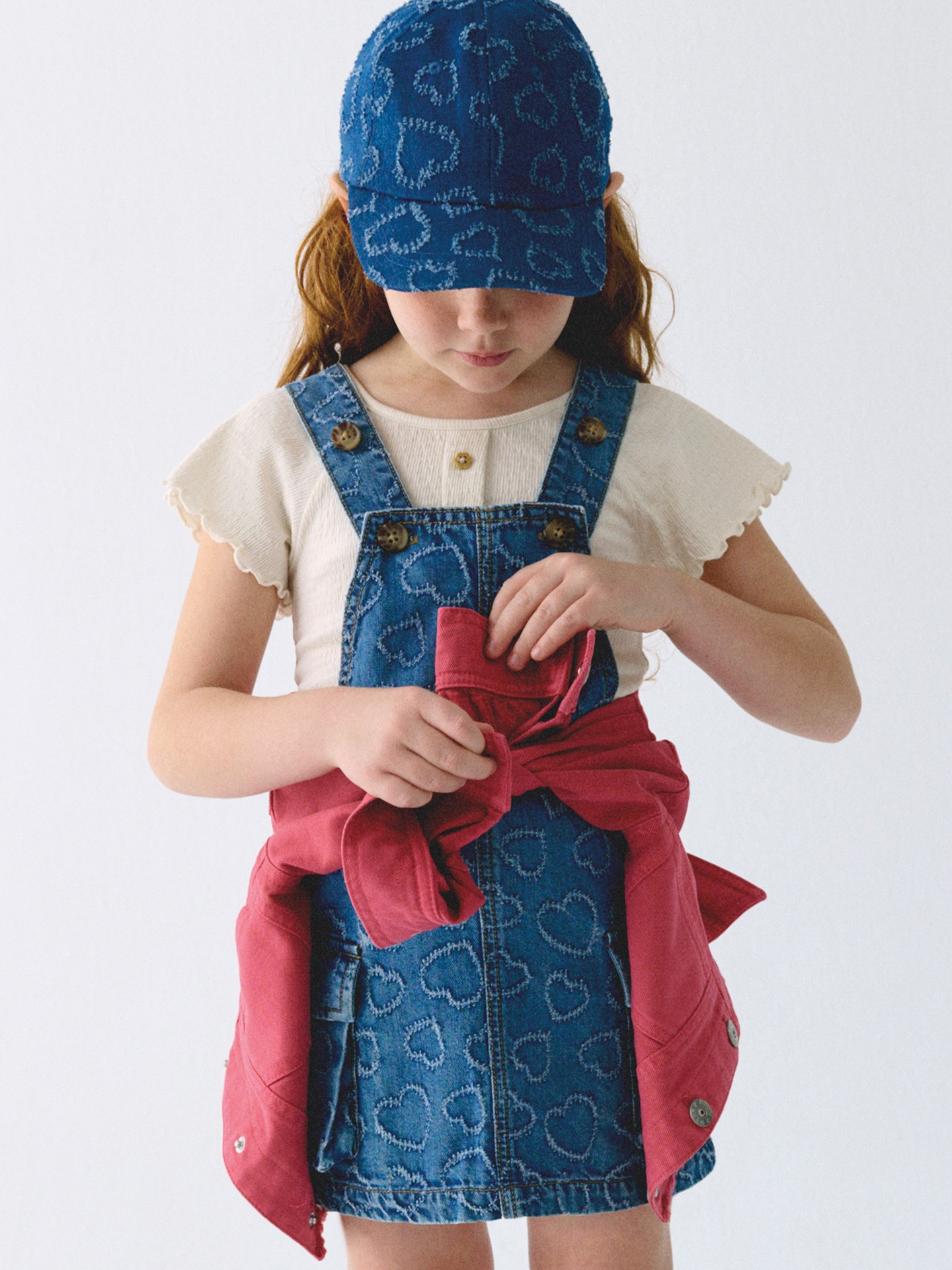 Saia Jardineira de Ganga com Padrão