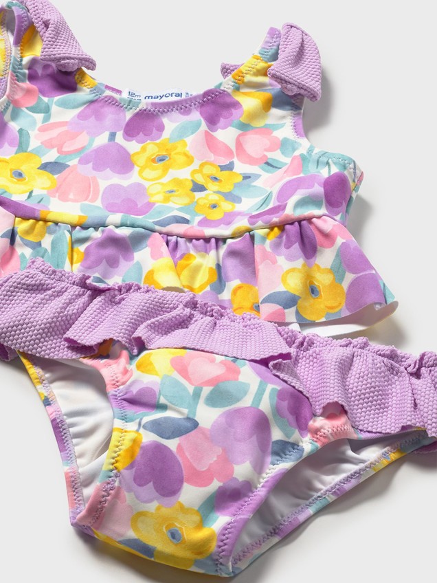 Biquíni com Estampado e Folhos