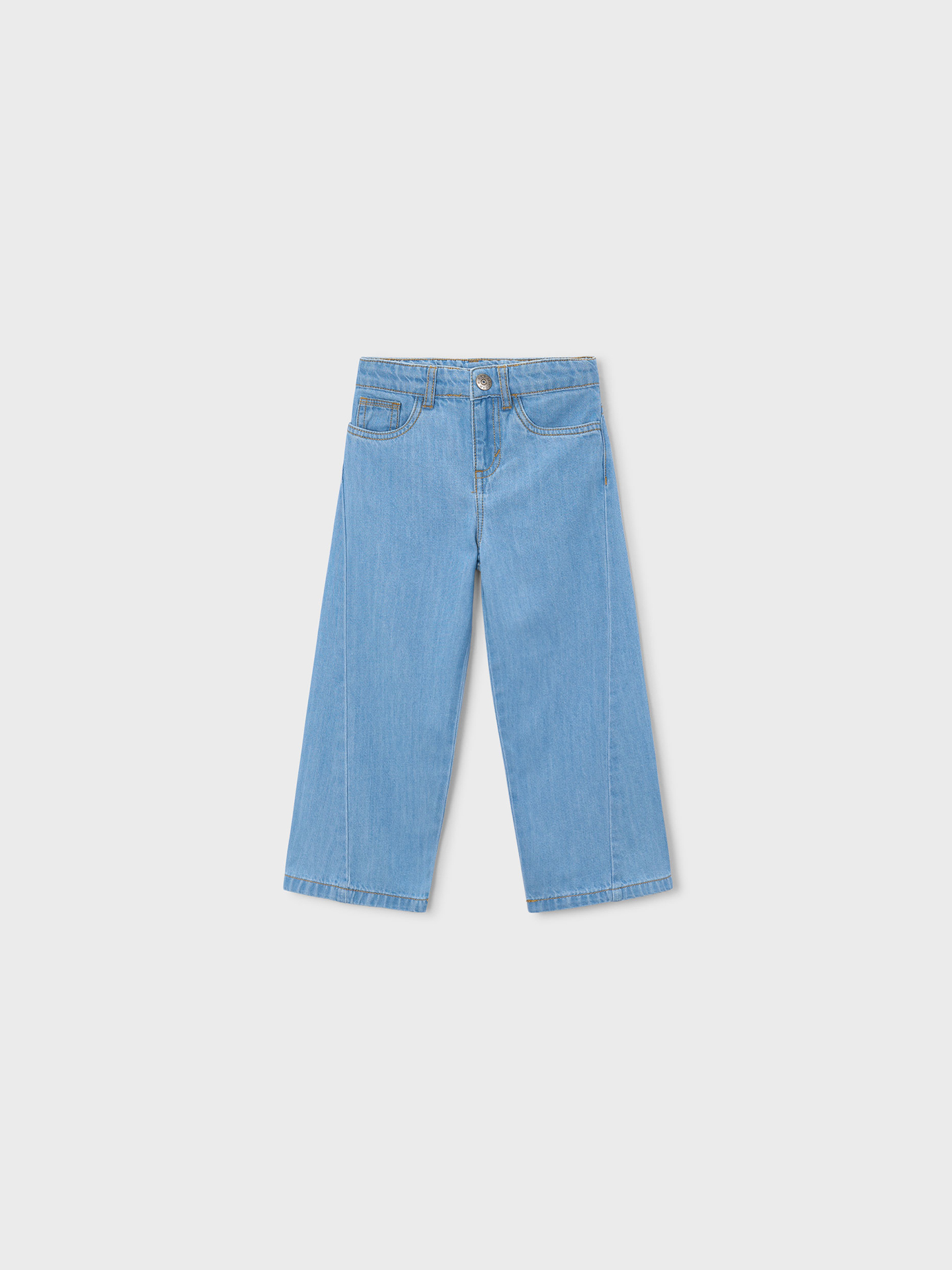 Calças de Ganga Fluidas de Perna Larga