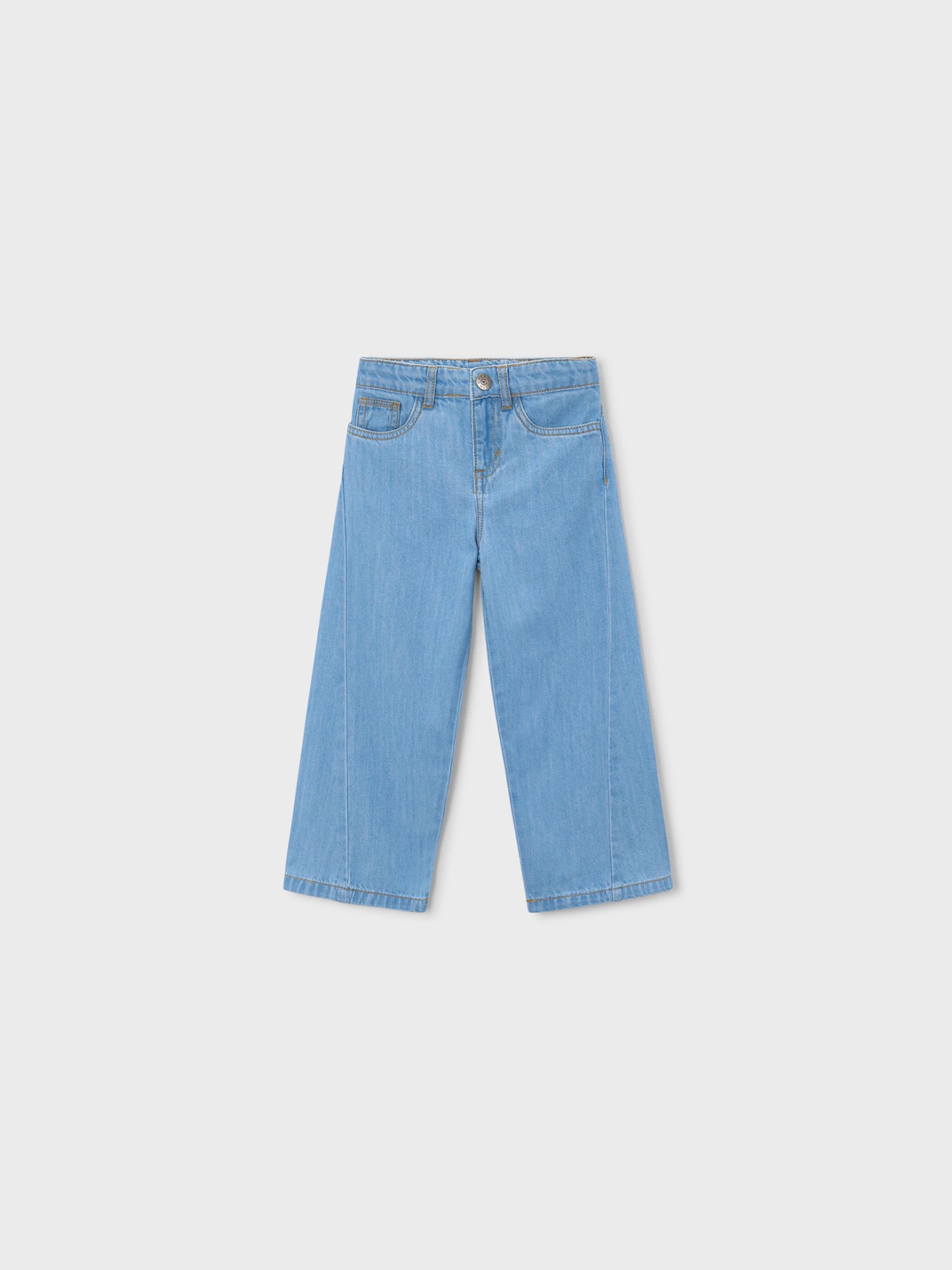 Calças de Ganga Fluidas de Perna Larga