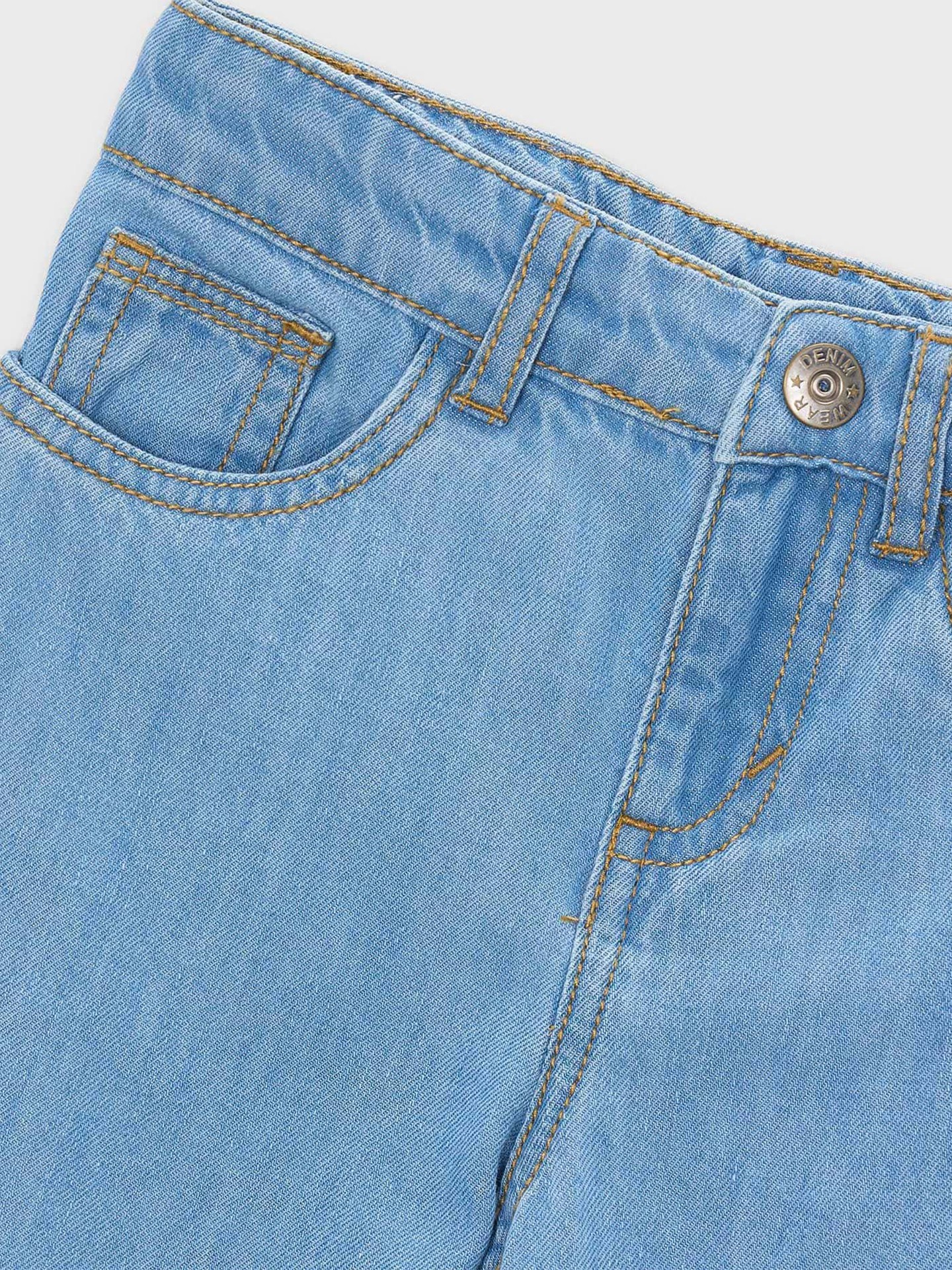 Calças de Ganga Fluidas de Perna Larga