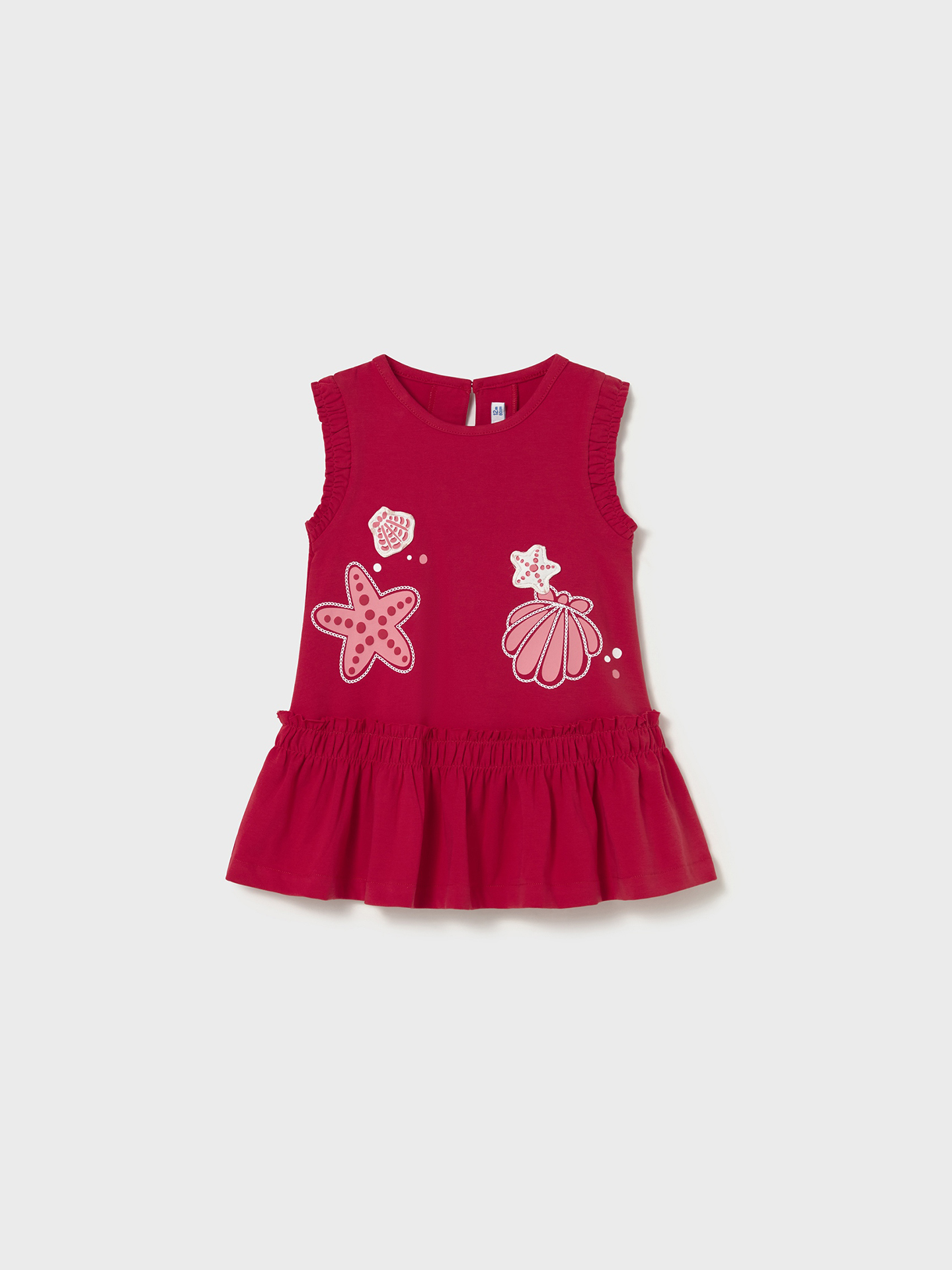 Vestido sem Mangas com Folhos