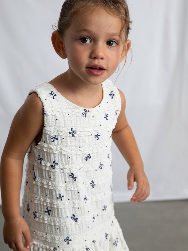 Vestido com Padrão de Laços
