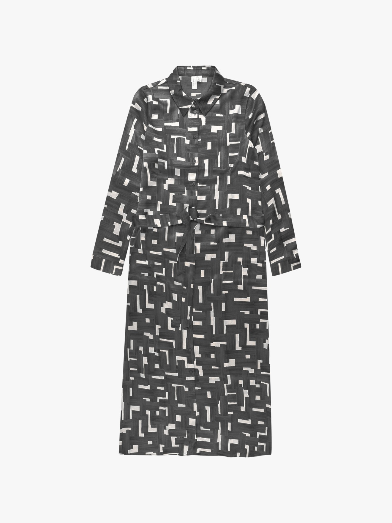 Vestido Camiseiro Midi com Padr�o