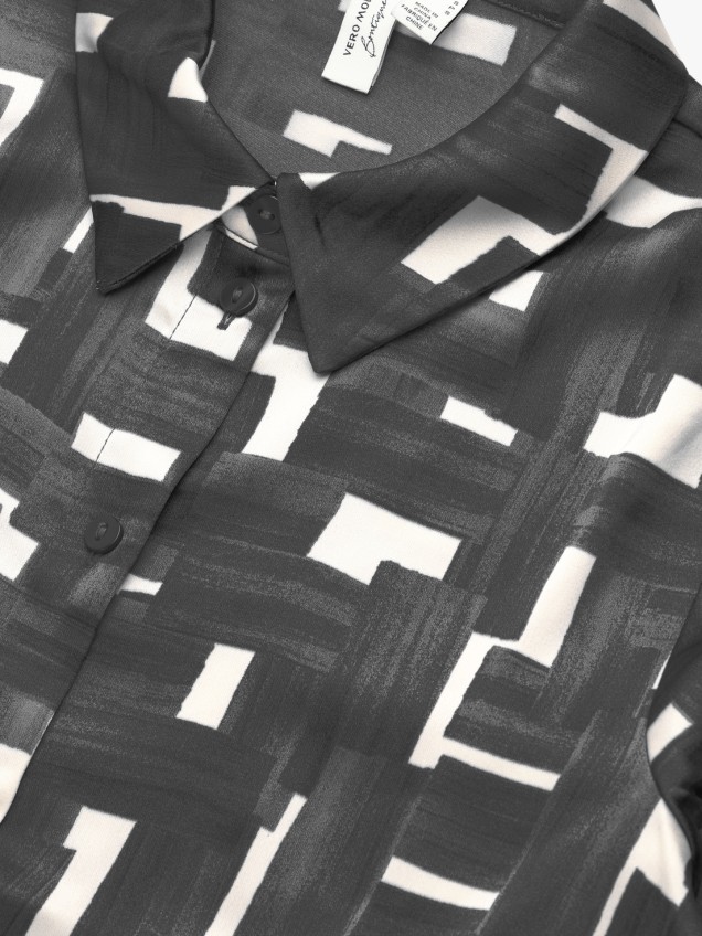 Vestido Camiseiro Midi com Padrão