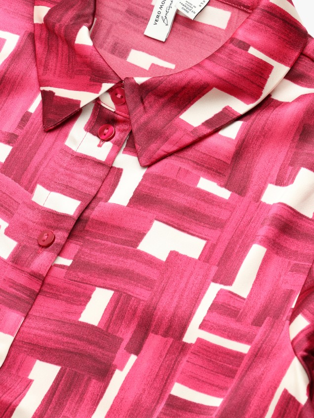 Vestido Camiseiro Midi com Padrão