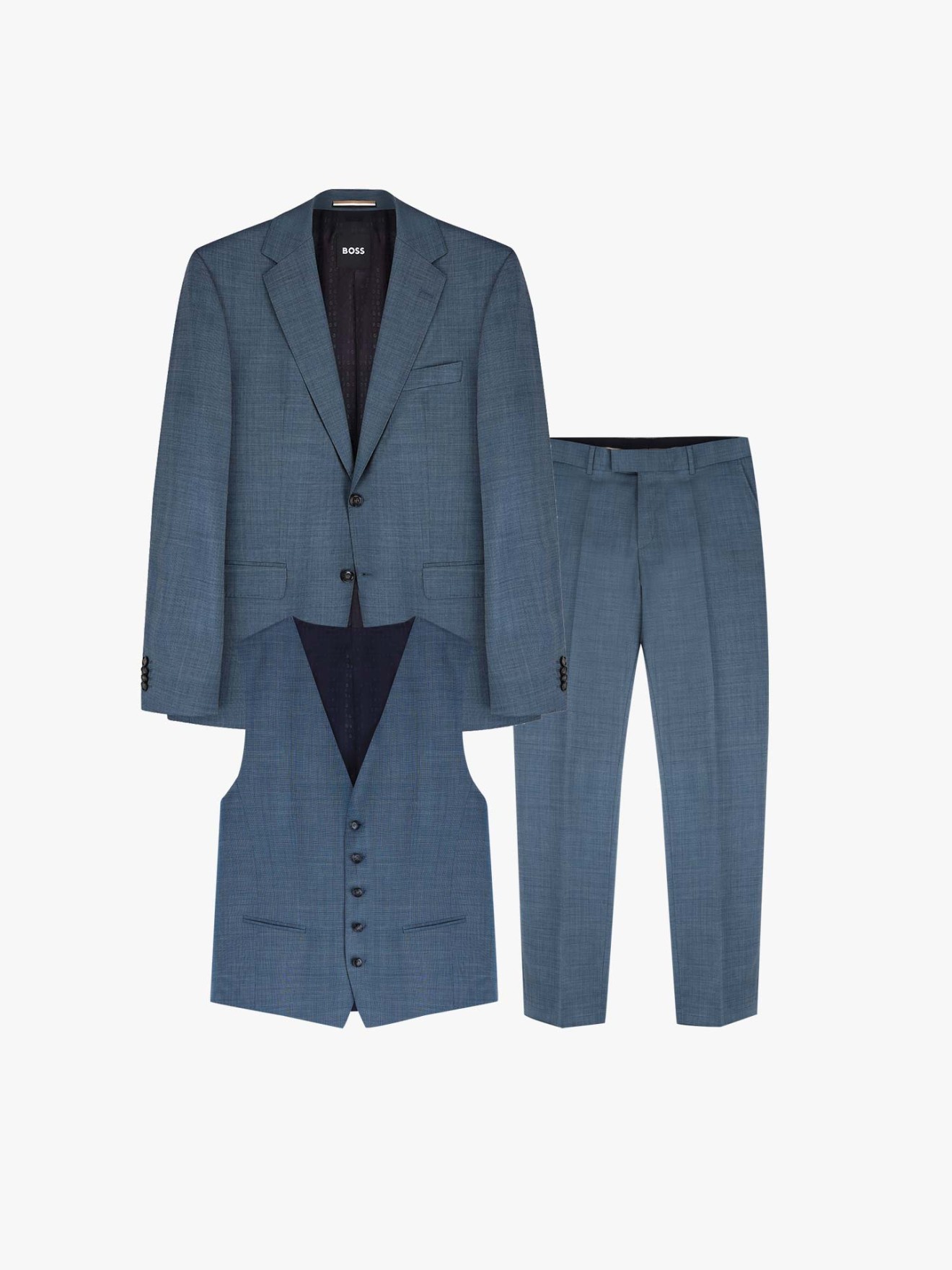 Fato Regular Fit em Lã