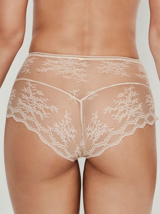 Cueca de Cintura Subida com Renda Floral