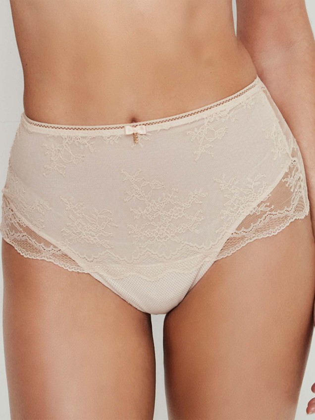 Cueca de Cintura Subida com Renda Floral