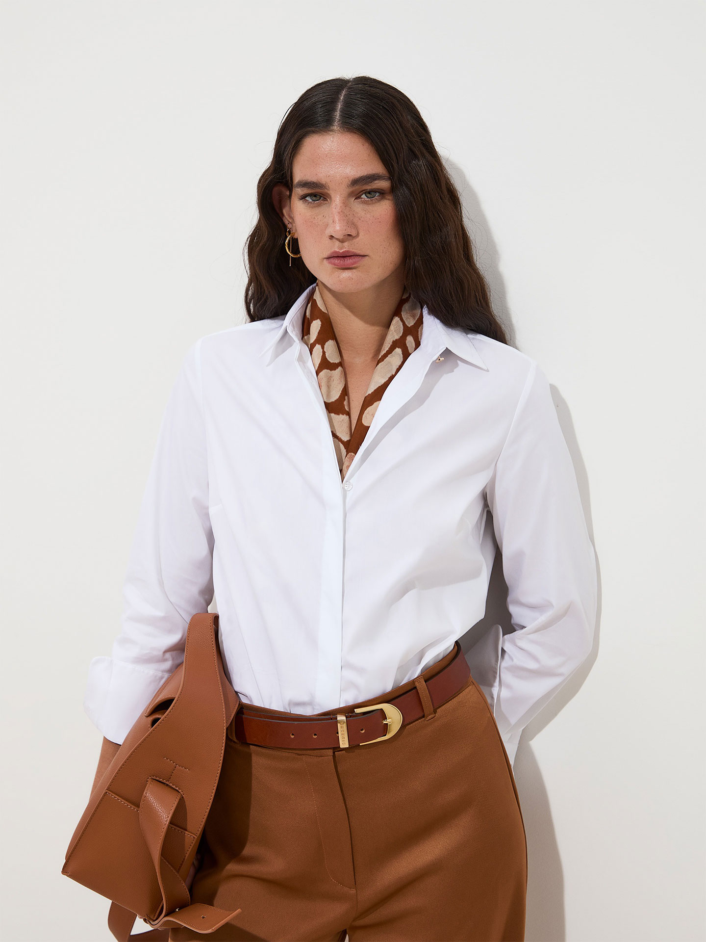 Lenço Quadrado com Estampado Floral