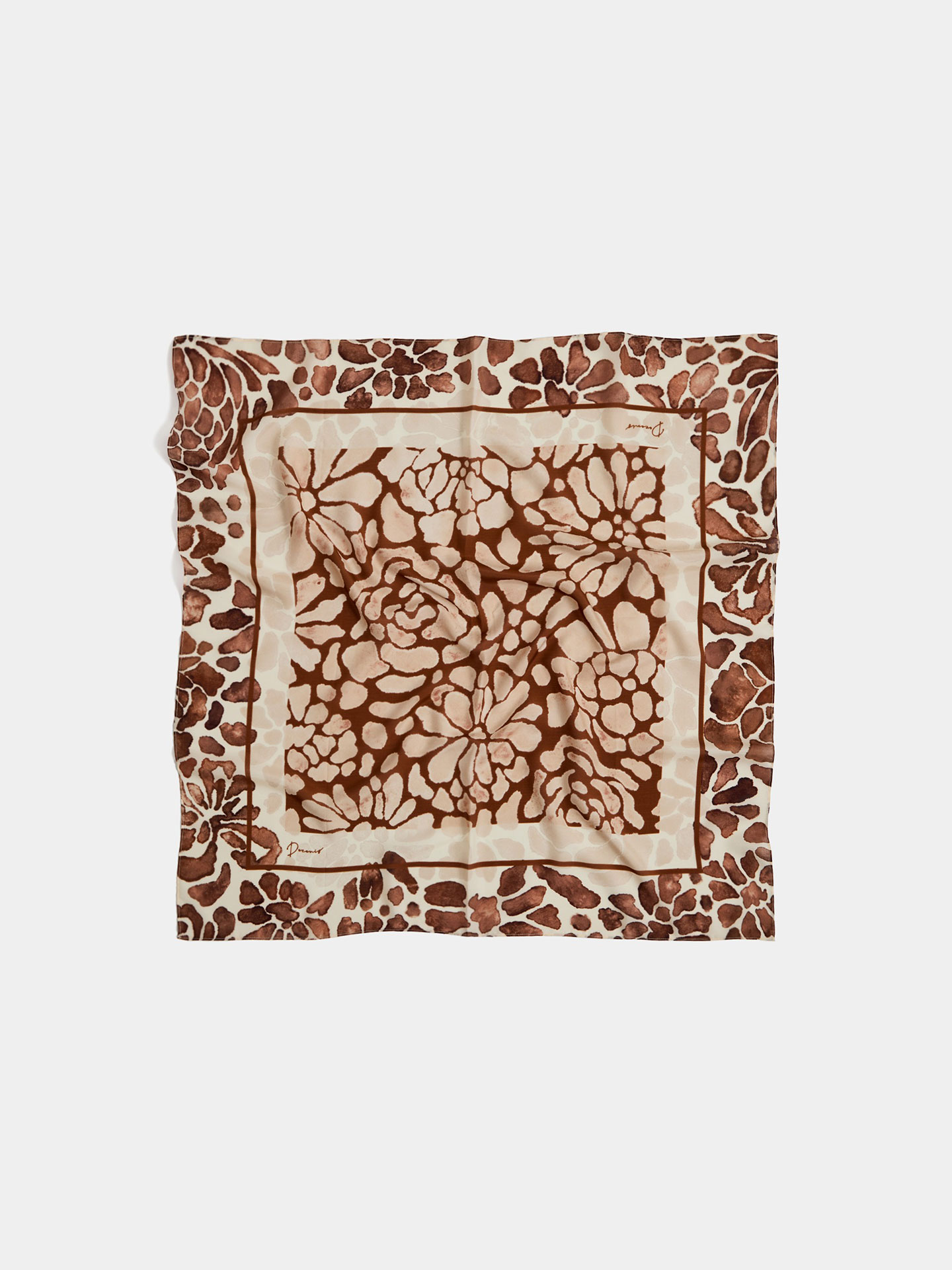 Lenço Quadrado com Estampado Floral