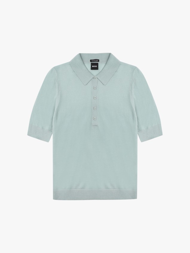 Polo de Manga Curta em Lã