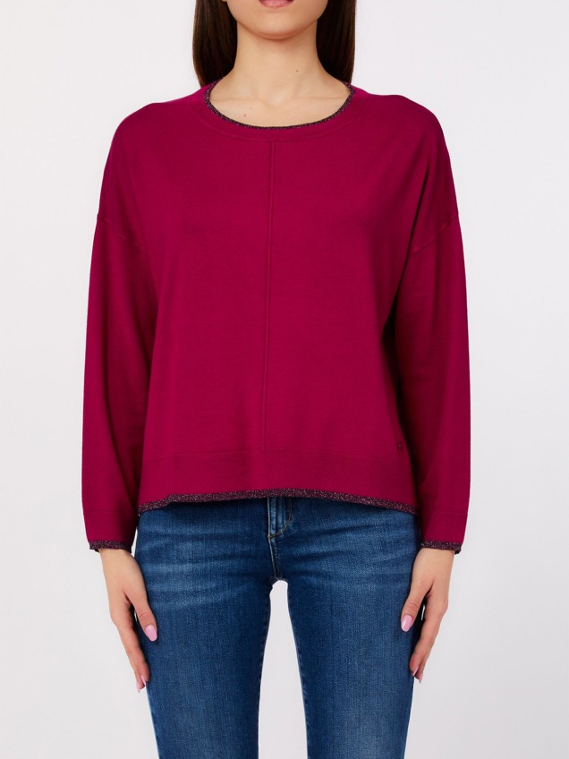 Camisola de Malha com Decote de Barco