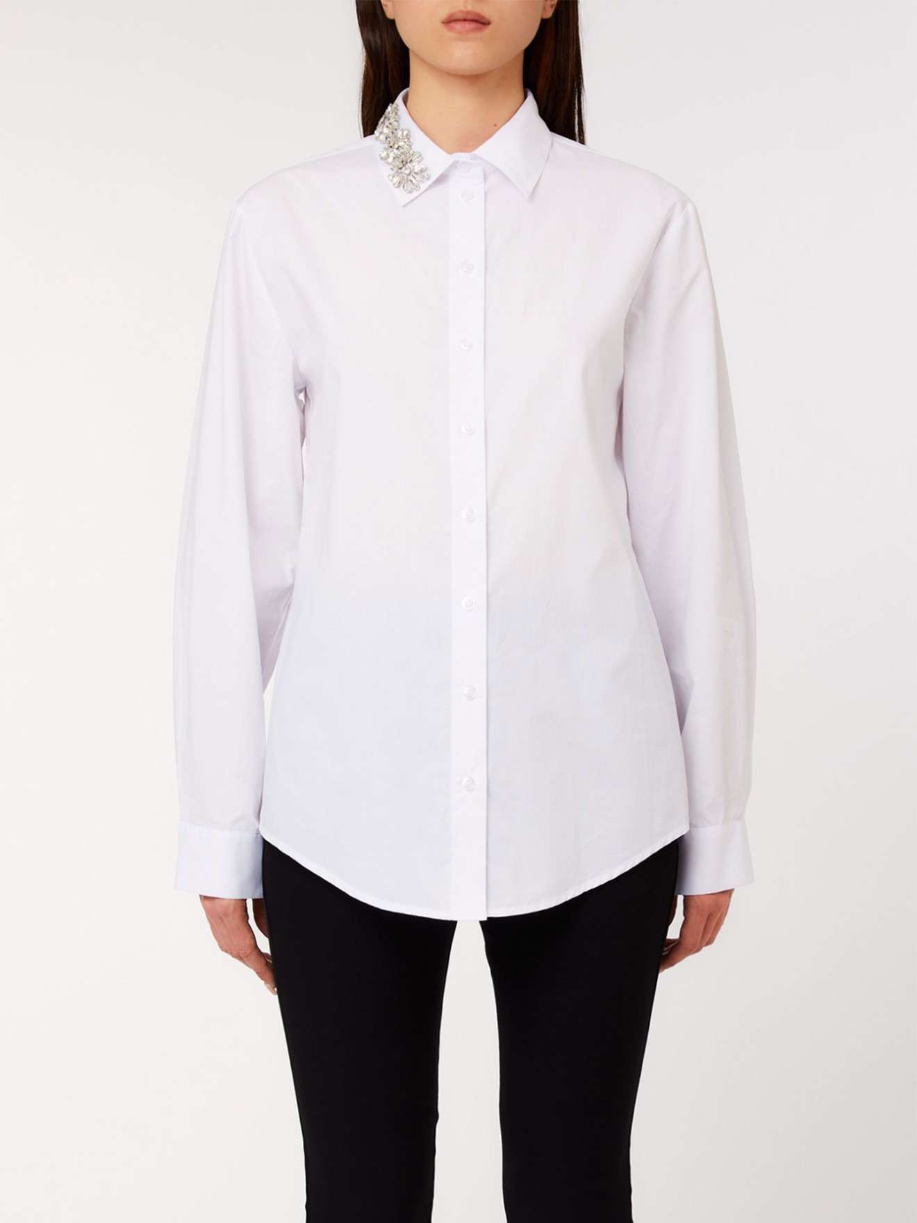 Camisa com Gola de Joia