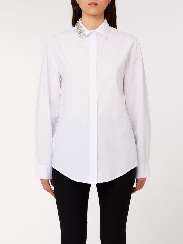 Camisa com Gola de Joia