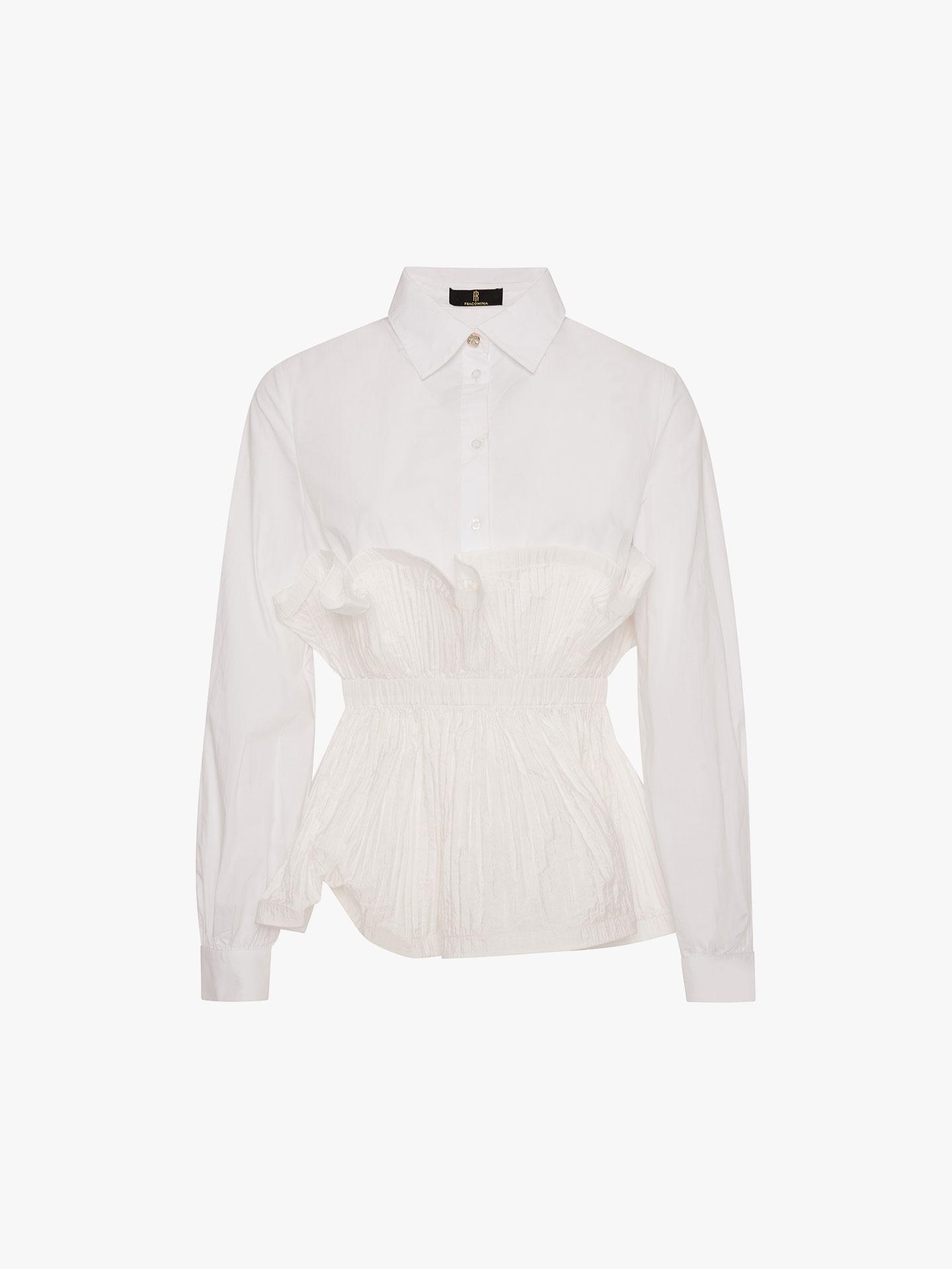 Camisa com Plissado e Cintura Franzida