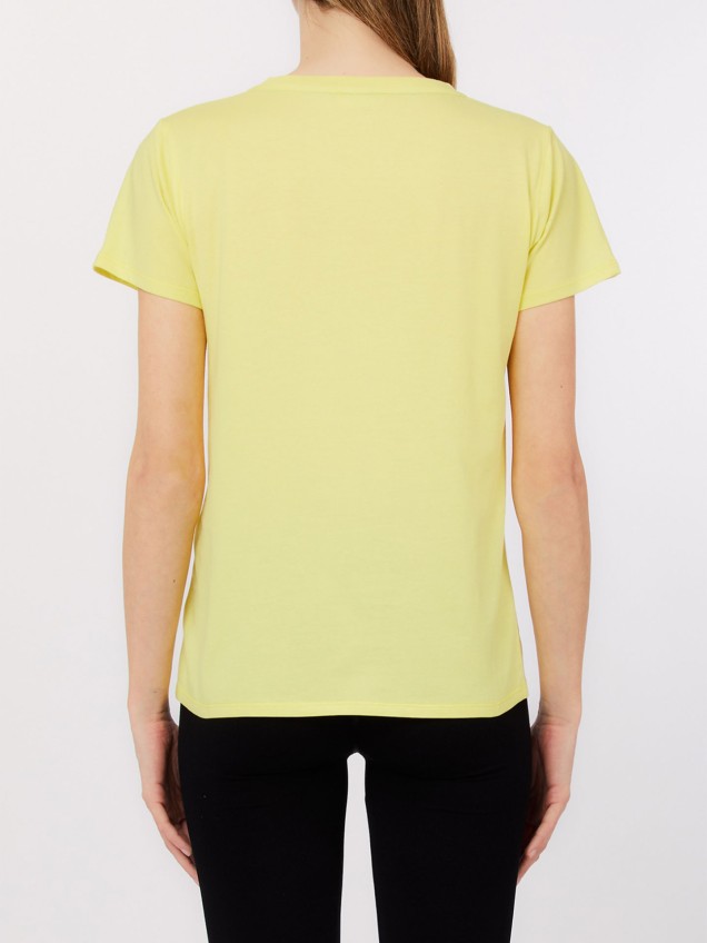 T-shirt com Logótipo em Pedraria