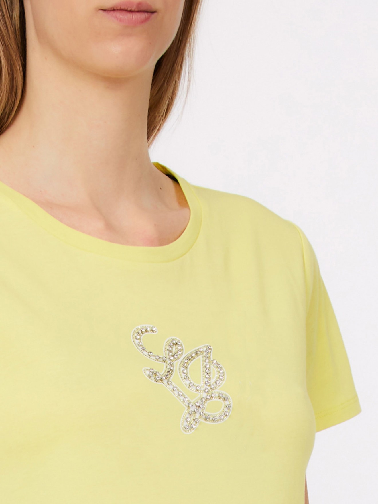 T-shirt com Logótipo em Pedraria