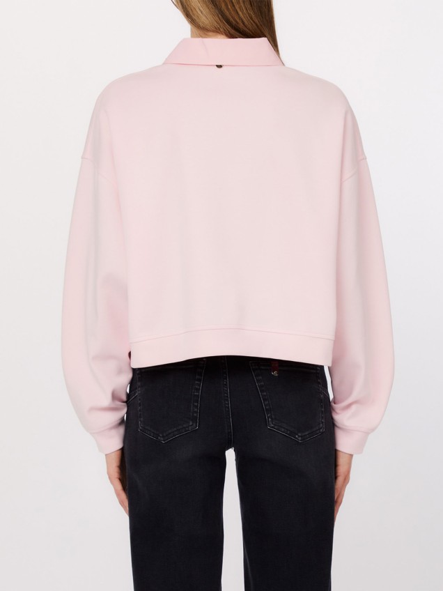 Sweatshirt com Gola de Pedraria