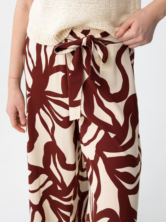 Calças Fluidas de Perna Larga