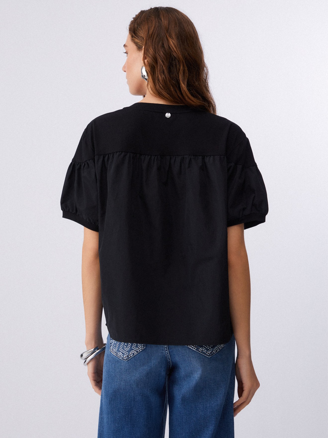 T-shirt com Mangas Bal�o