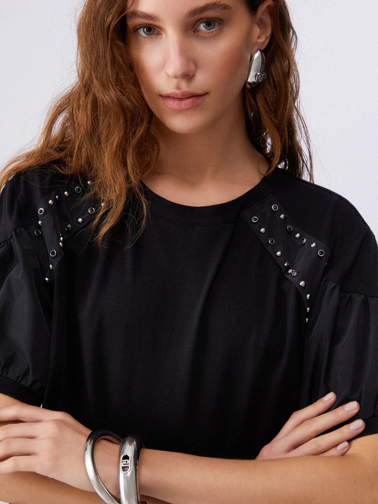 T-shirt com Mangas Bal�o
