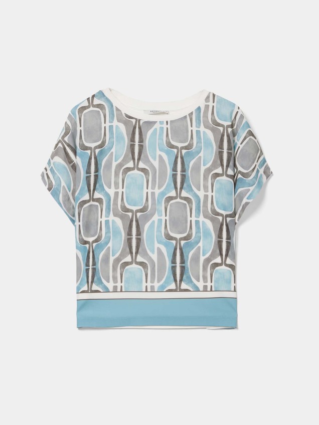 Blusa Fluída com Estampado