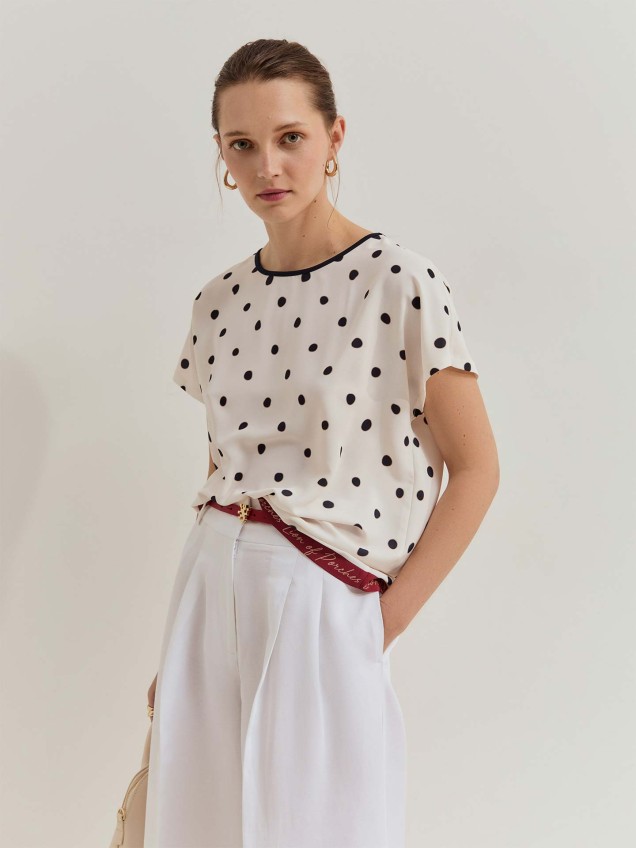 Camisola de Manga Curta com Padr�o