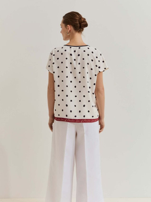 Camisola de Manga Curta com Padrão