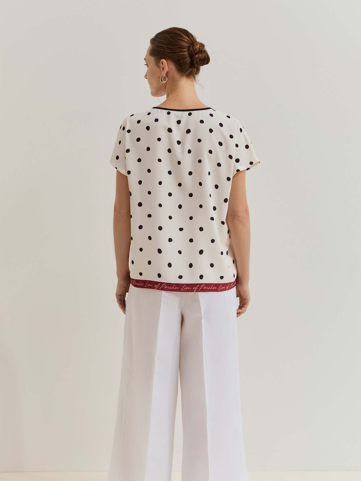 Camisola de Manga Curta com Padrão