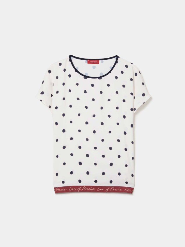 Camisola de Manga Curta com Padrão