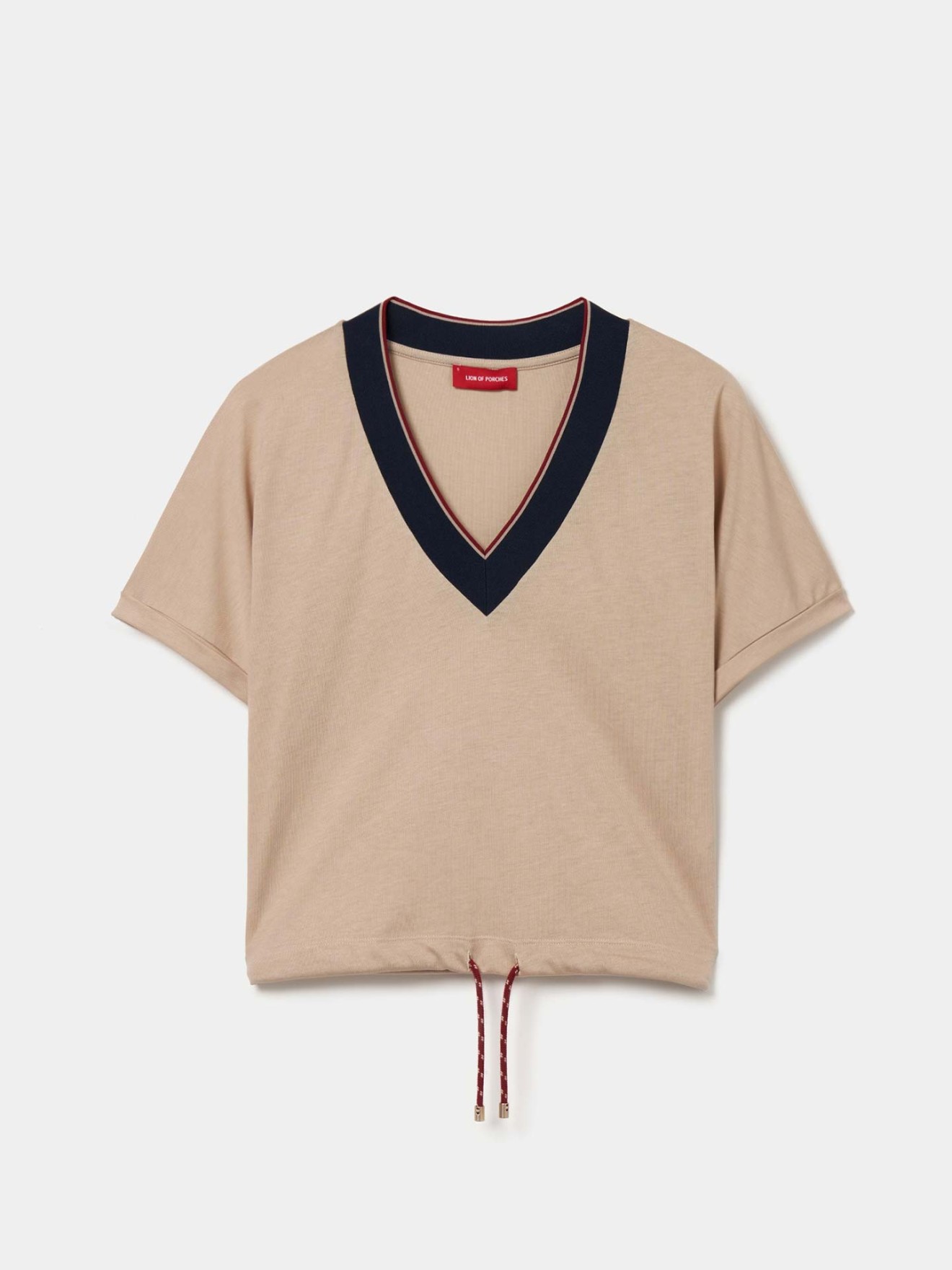 T-shirt de Manga Curta com Decote em V