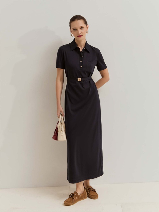 Vestido Comprido com Cinto