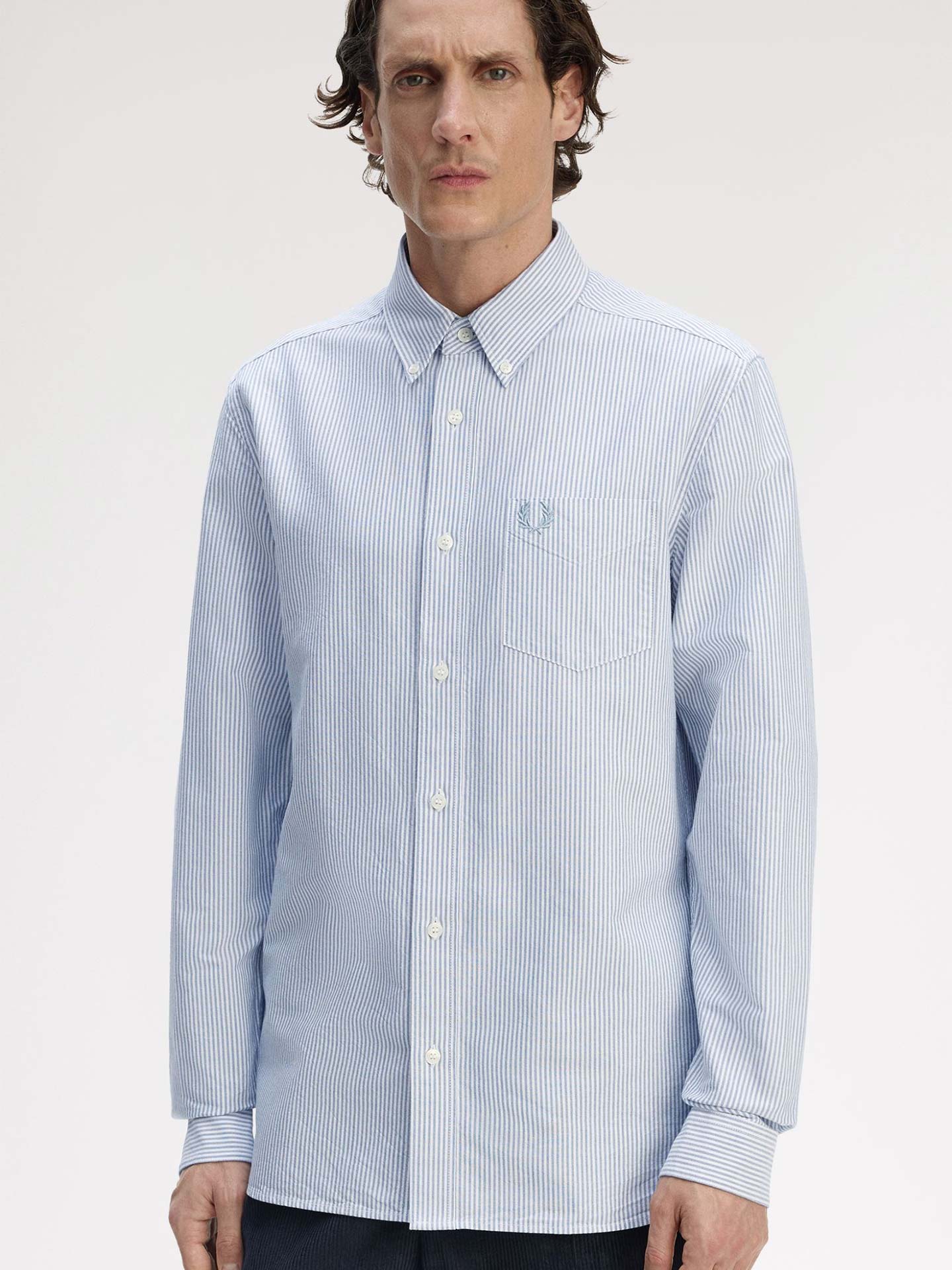 Camisa Oxford às Riscas M1768