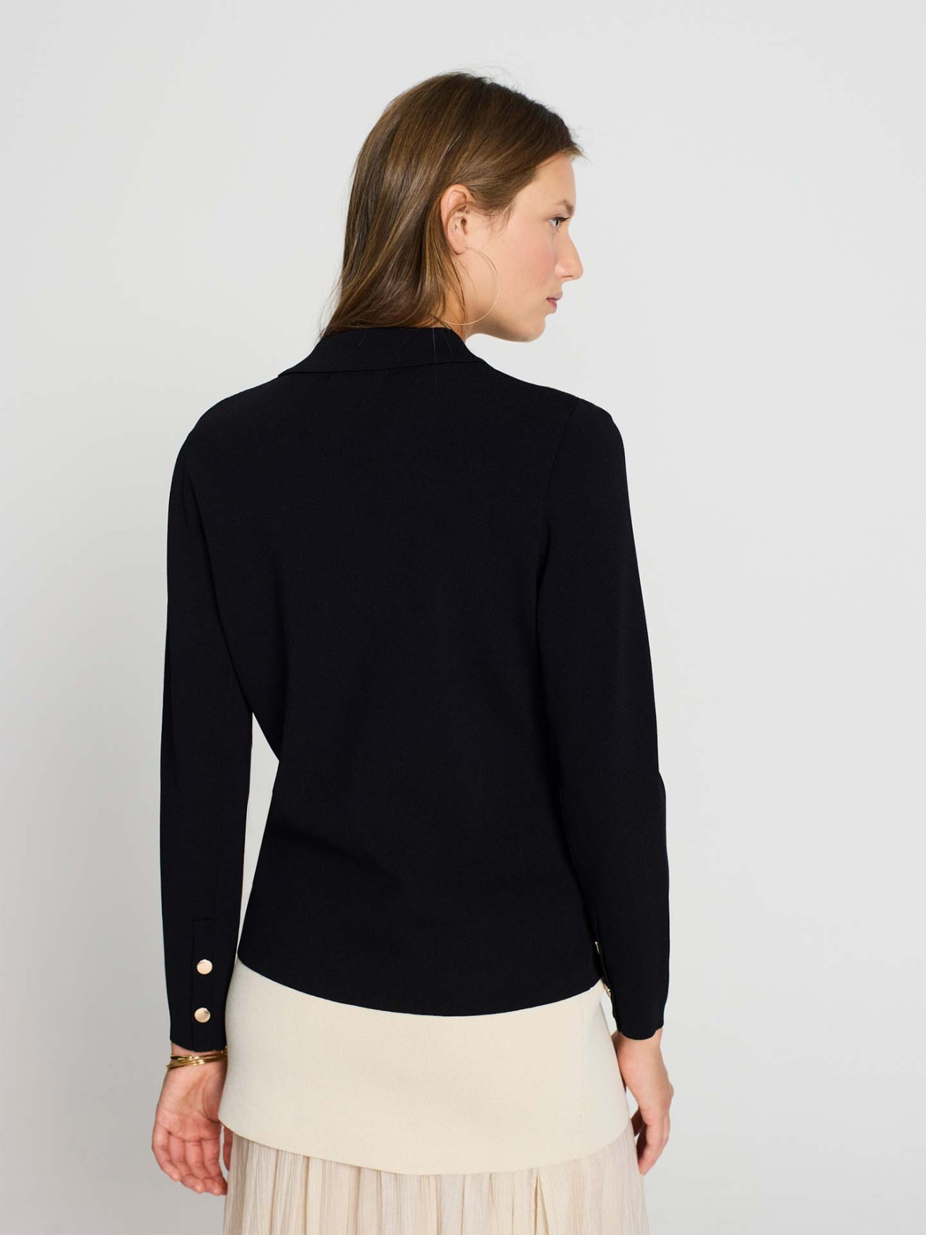 Casaco de Malha com Bot�es Met�licos