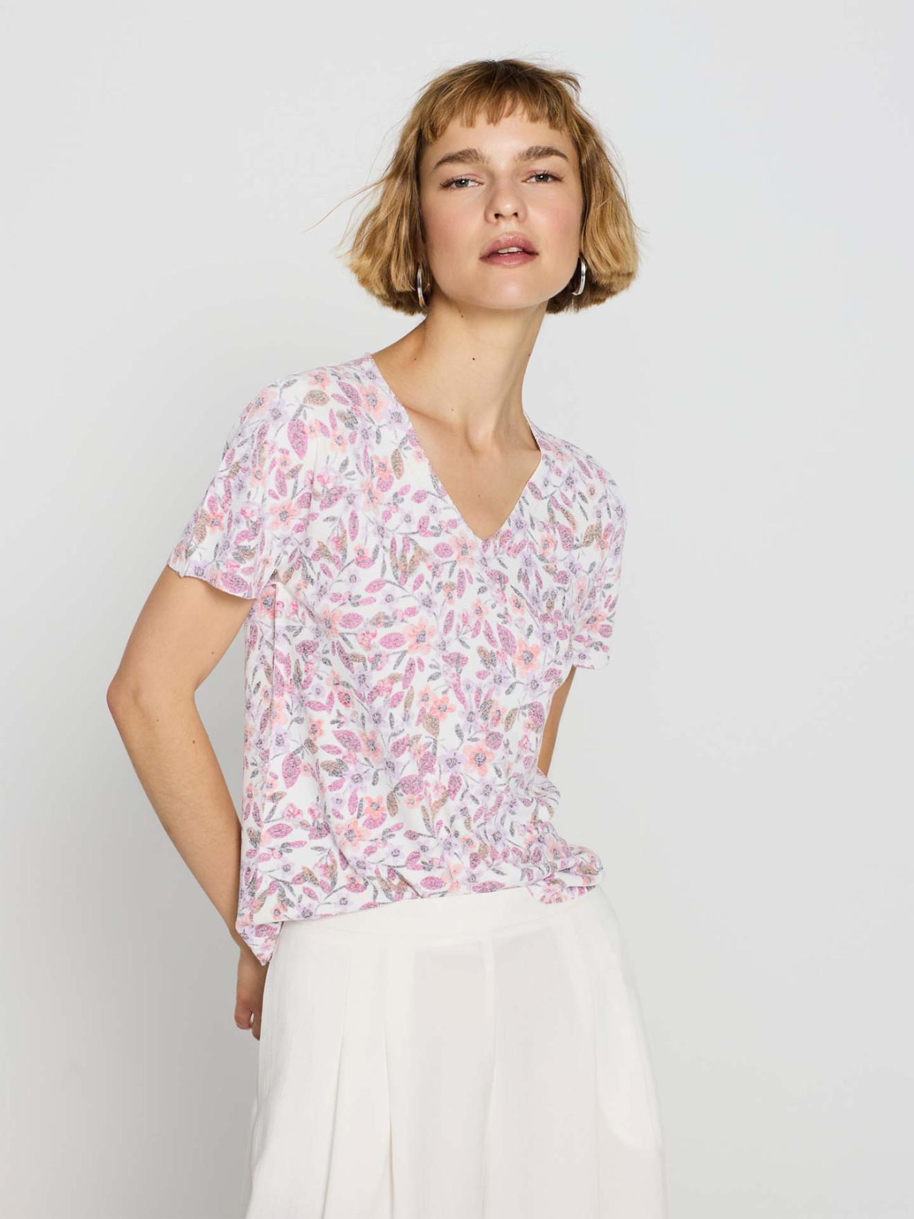 T-shirt de Malha Estampada