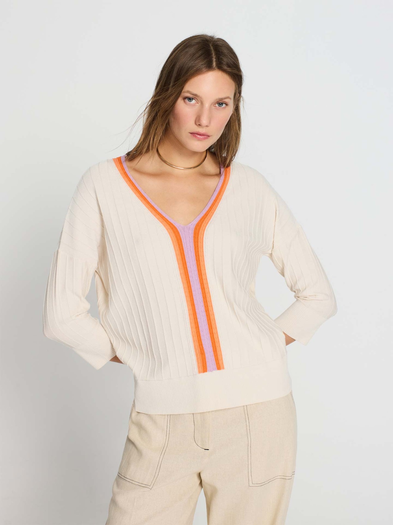 Camisola de Malha Canelada