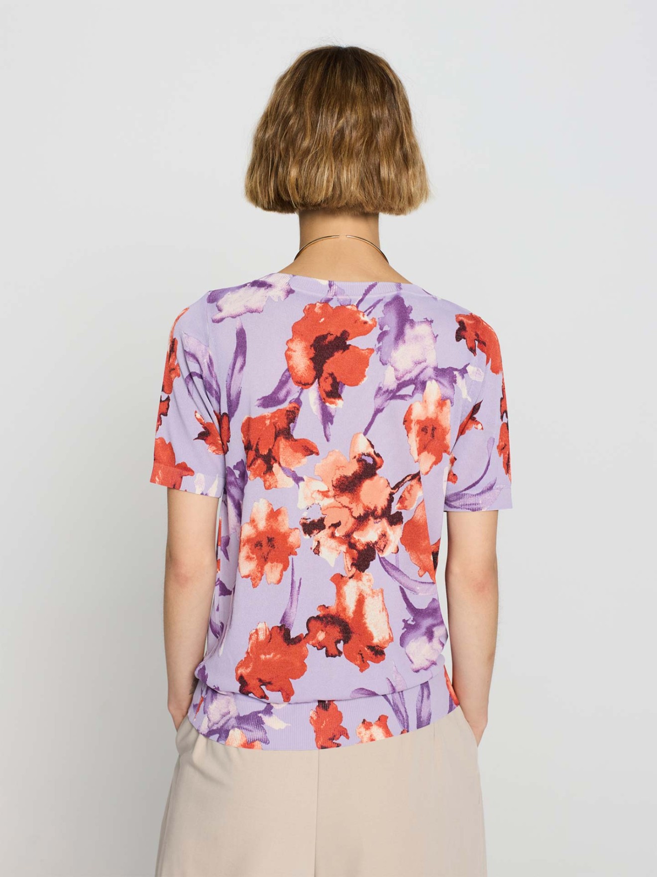 T-shirt de Malha com Padr�o