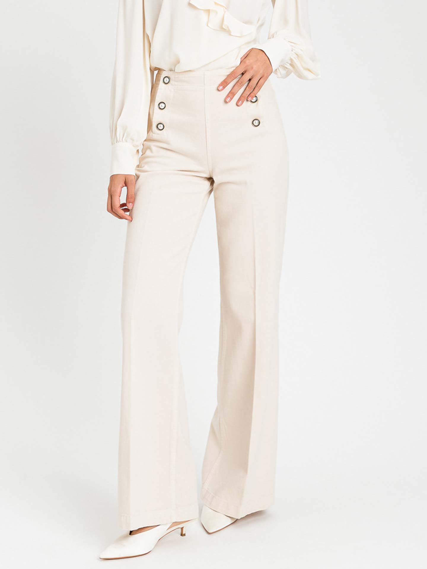 Calças de Cintura Subida