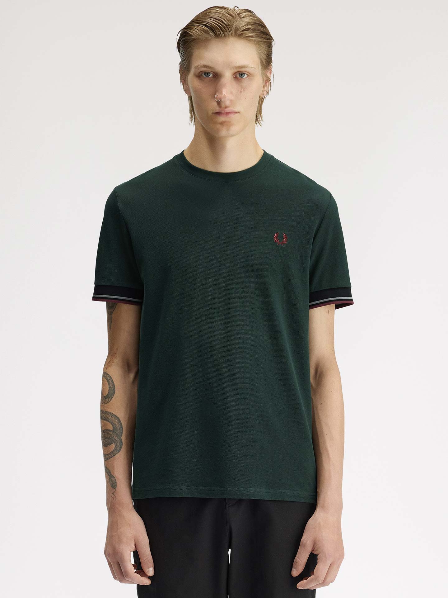 T-shirt com Punhos de Faixa Dupla M2396