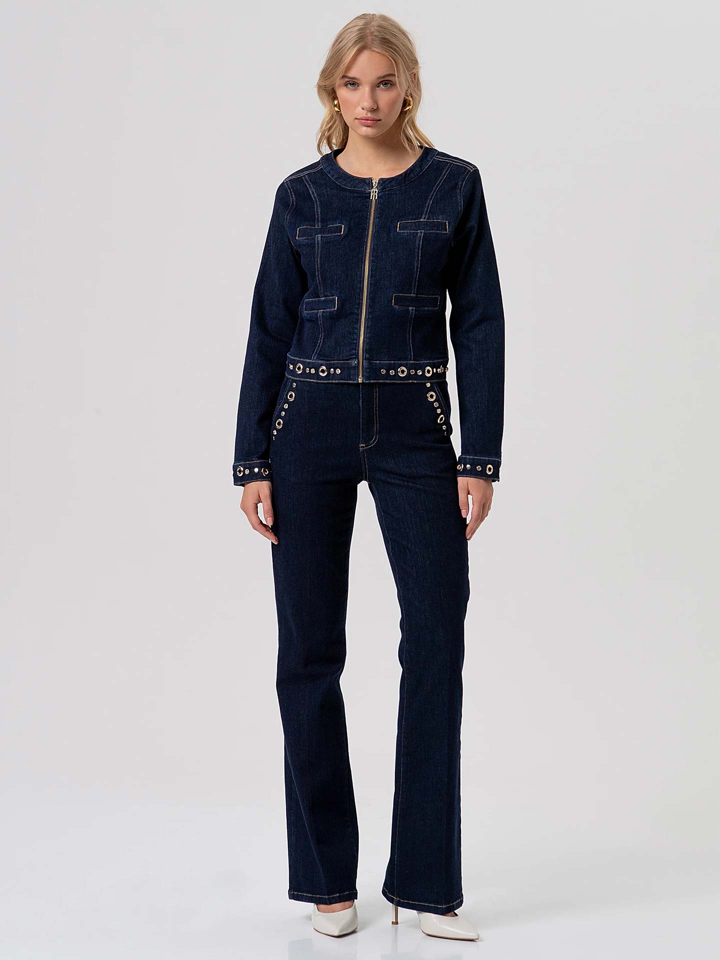 Blusão de Ganga com Ilhós Metálicos