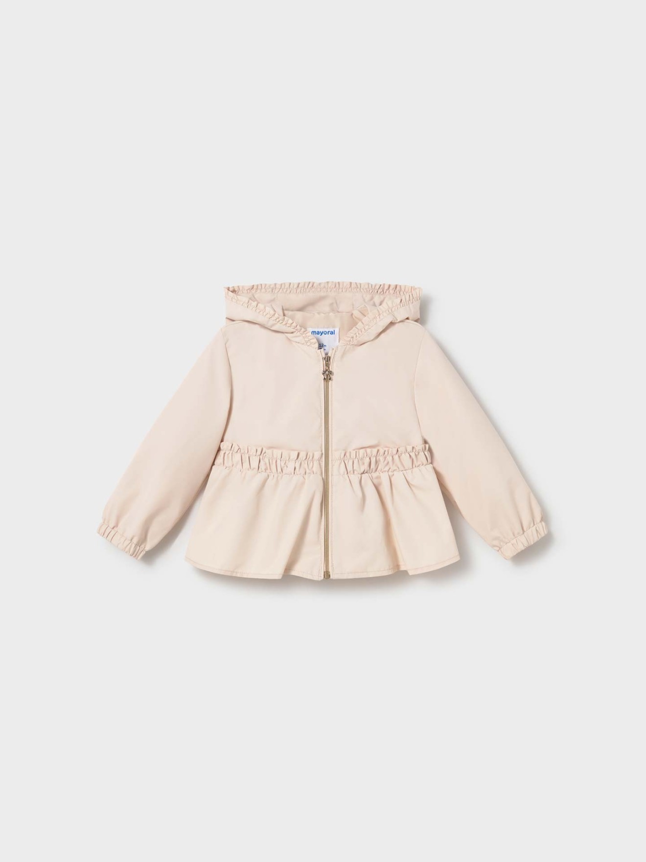 Parka com Capuz e Detalhes Franzidos