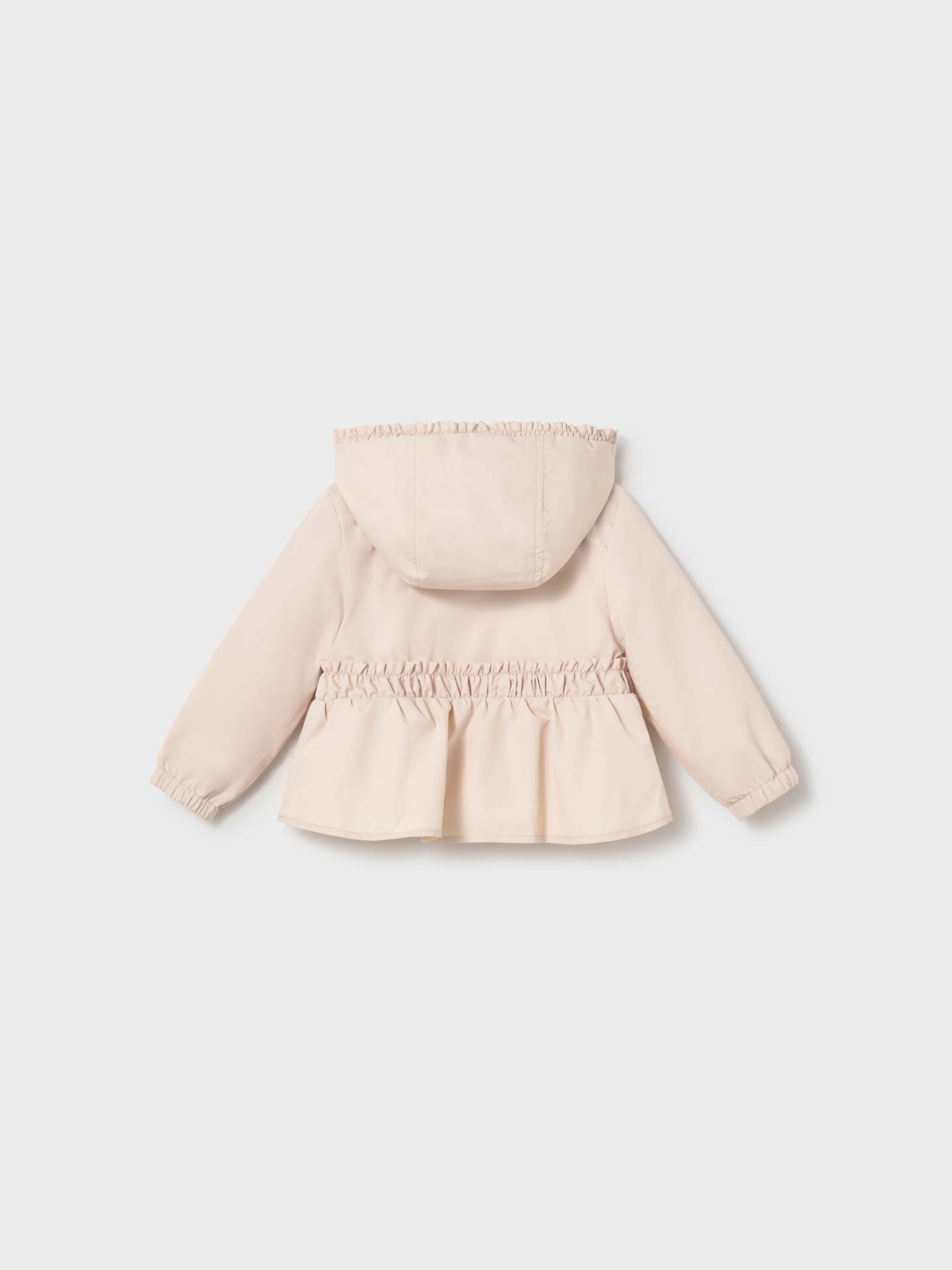 Parka com Capuz e Detalhes Franzidos