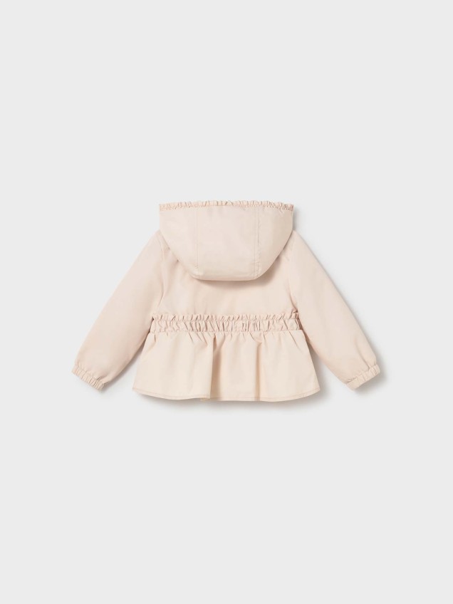 Parka com Capuz e Detalhes Franzidos