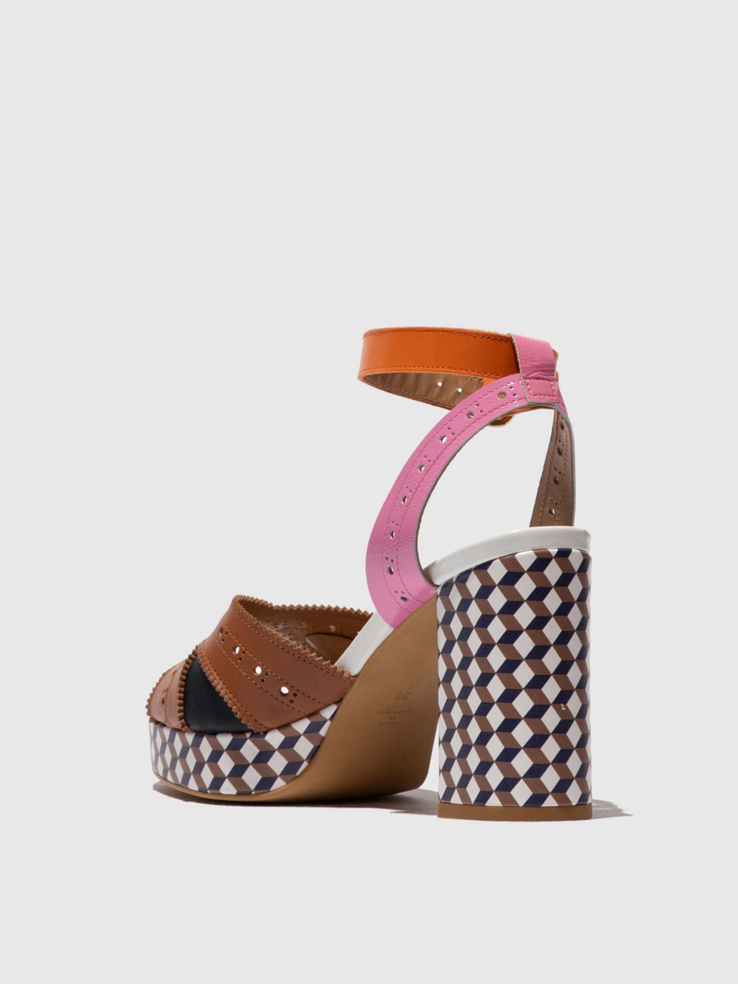 Sandálias de Salto Eban em Pele