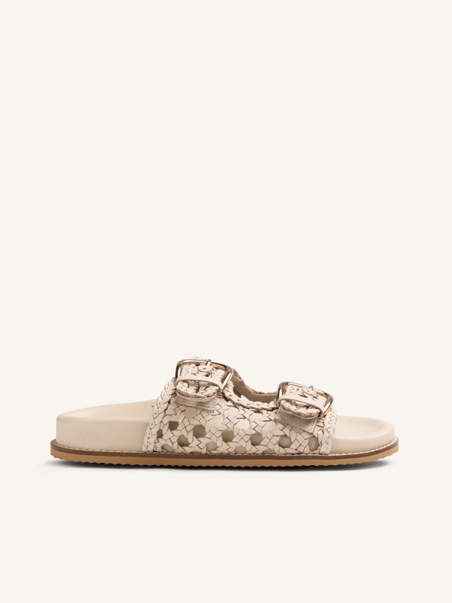 Sand�lias Rasas Ogunquit em Pele