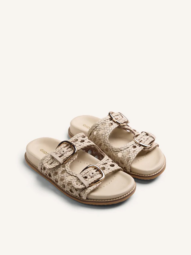 Sandálias Rasas Ogunquit em Pele