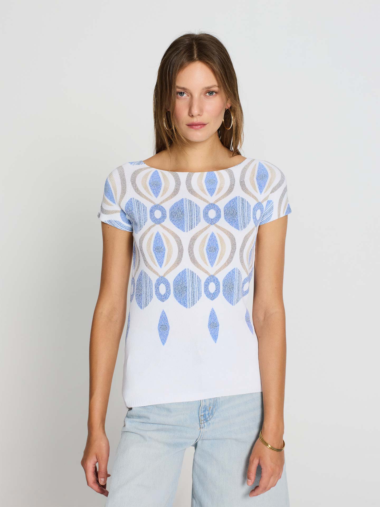 T-shirt de Malha com Padrão