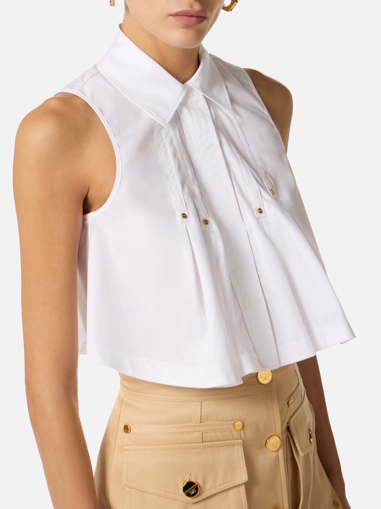 Camisa Curta com Pregas